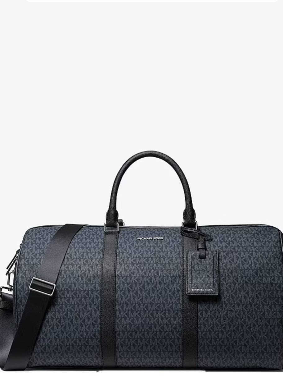 Michael Kors Men’s Harrison Weekender Navy/Black Signature Duffel Bag
